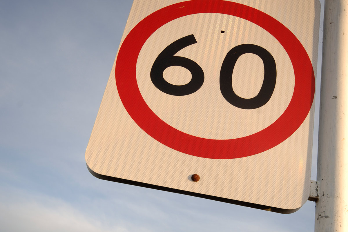 60km speed limit on Mount Panorama Road.